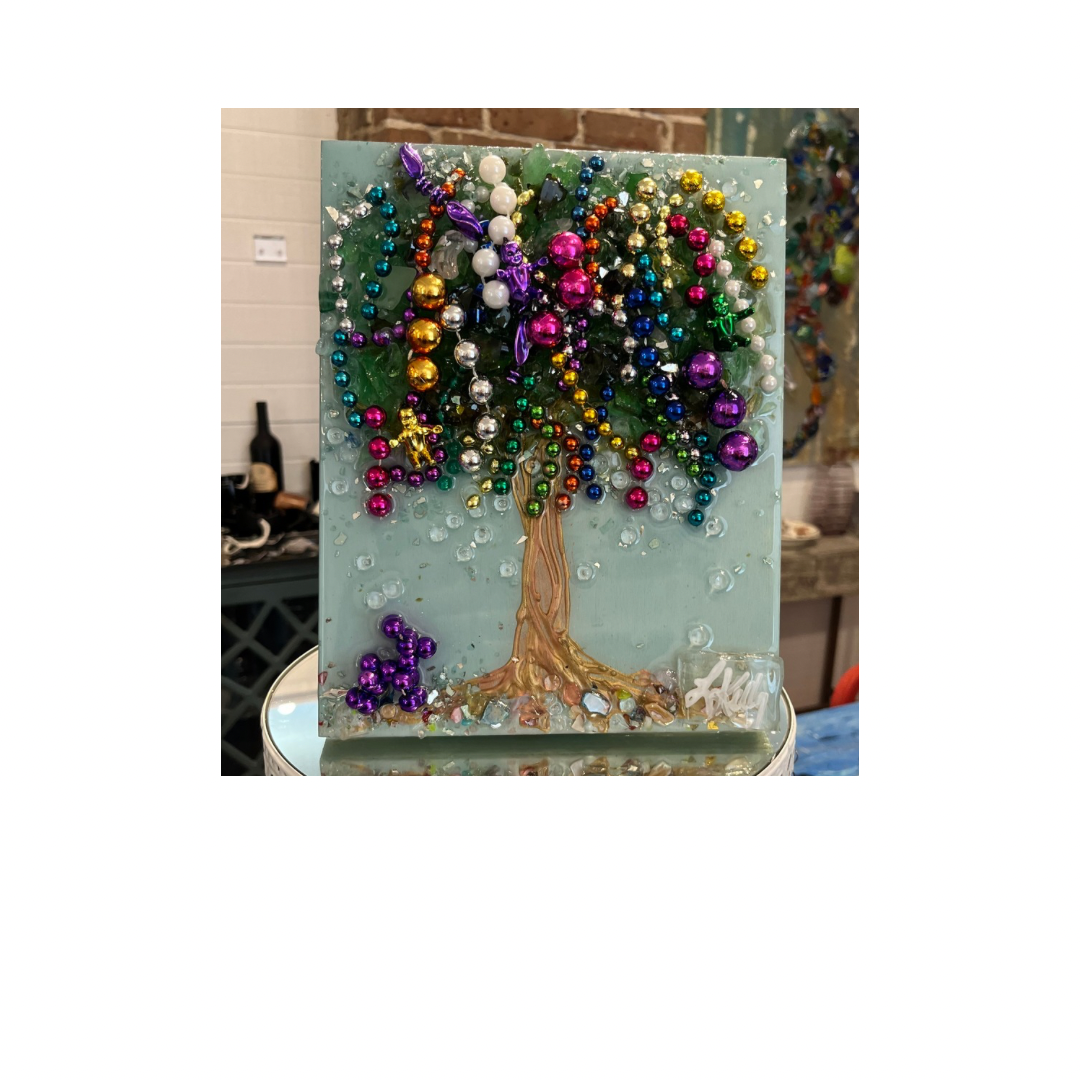 Art | Mardi Gras Bead Tree  | 8x10